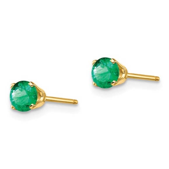 14k Emerald Earrings - Picture 2 of 3